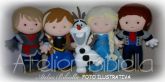 KIT FROZEN PADRÃO C/ 5 PERSONAGENS BASE ELSA 25CM
