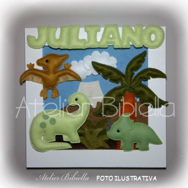 DINOSSAURO QUADRO MDF QUADRADO