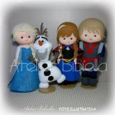 FROZEN NEW KIT C/ 6 PERSONAGENS BASE ELSA 25CM