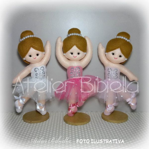 BAILARINA ENFEITE 20 CM UNIDADE COM SUPORTE
