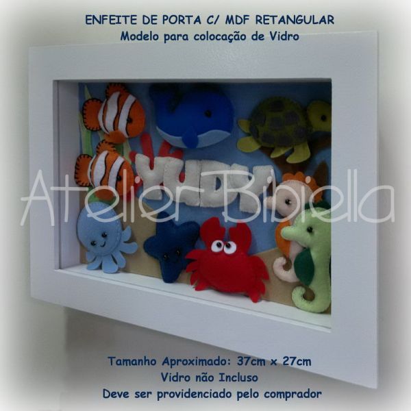 FUNDO DO MAR QUADRO MDF RETANGULAR NICHO P/ VIDRO
